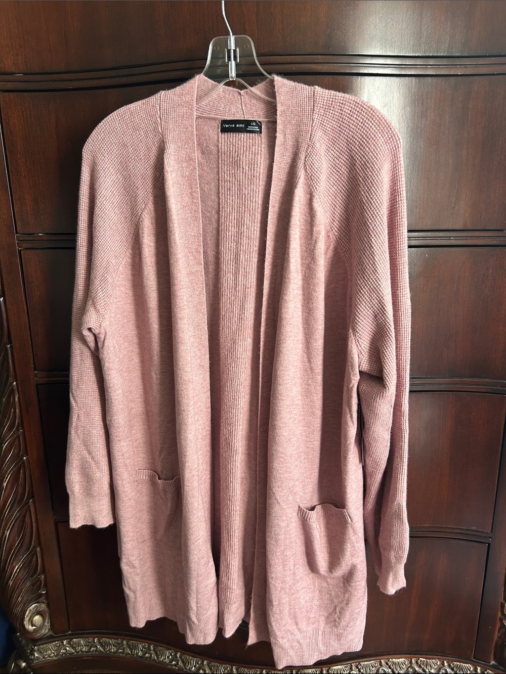 Verve Ami Dusty Rose Open-Front Cardigan